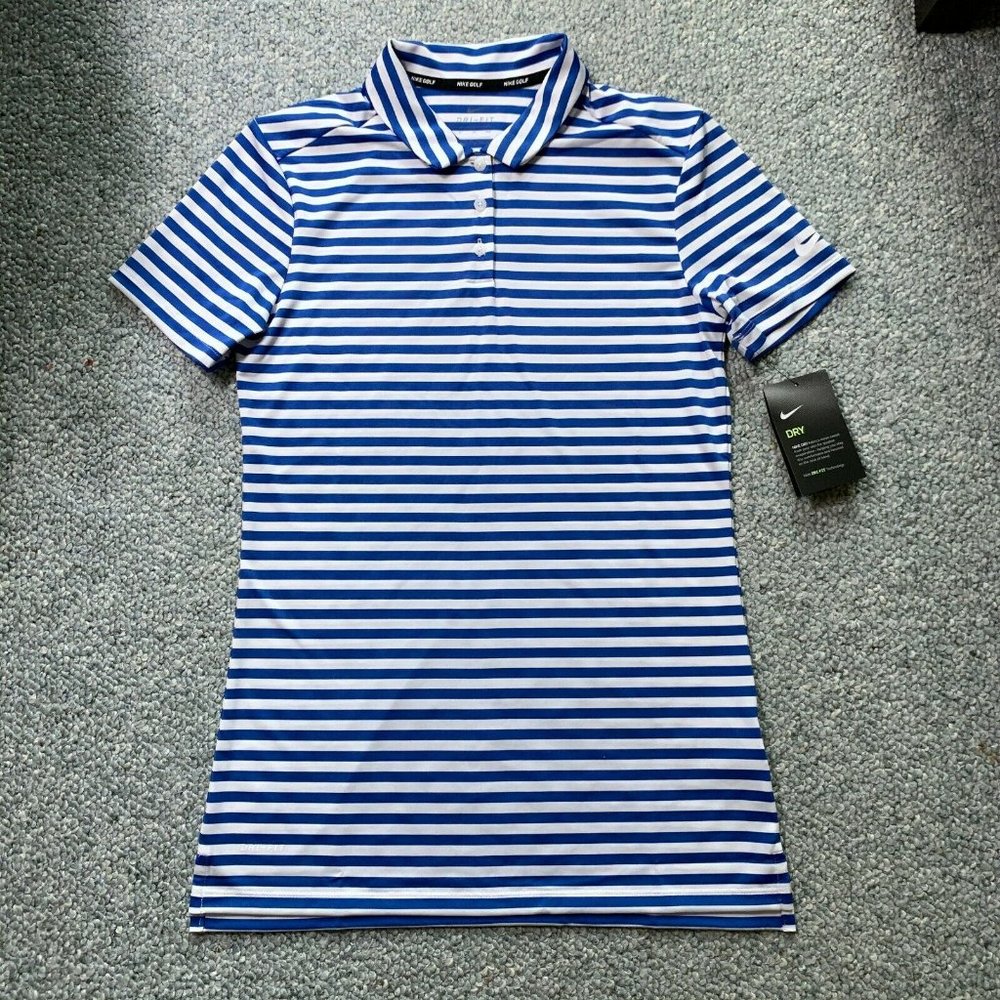 Nike Dri-Fit Striped Womens Golf Polo Shirt